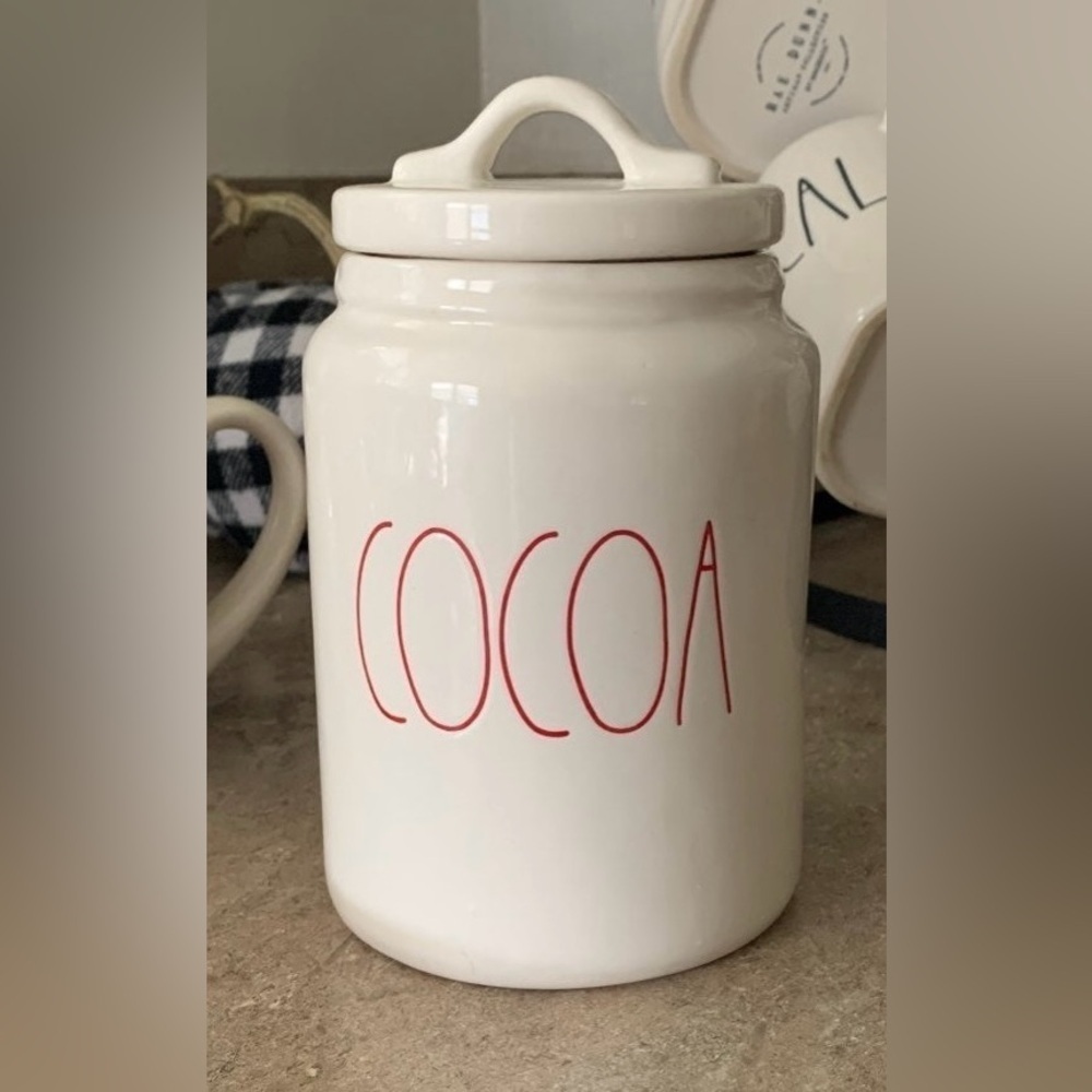 Rare Vintage Rae Dunn Double-Sided COCOA Canister Artisan Collection HTF 7.5” - Picture 3 of 10